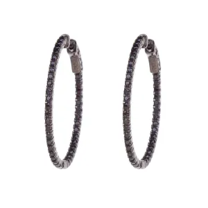 SMALL OVAL HOOPS, BLACK