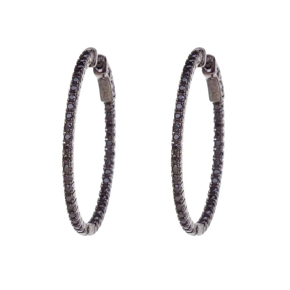 SMALL OVAL HOOPS, BLACK