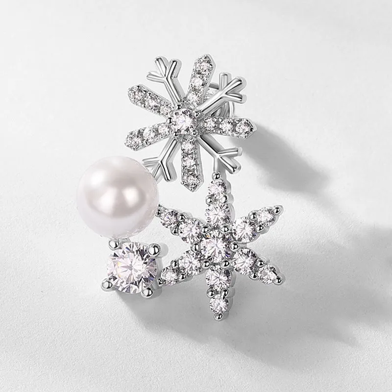 Snowflake Pearl Earrings