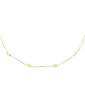 Solid Multi Charms Choker