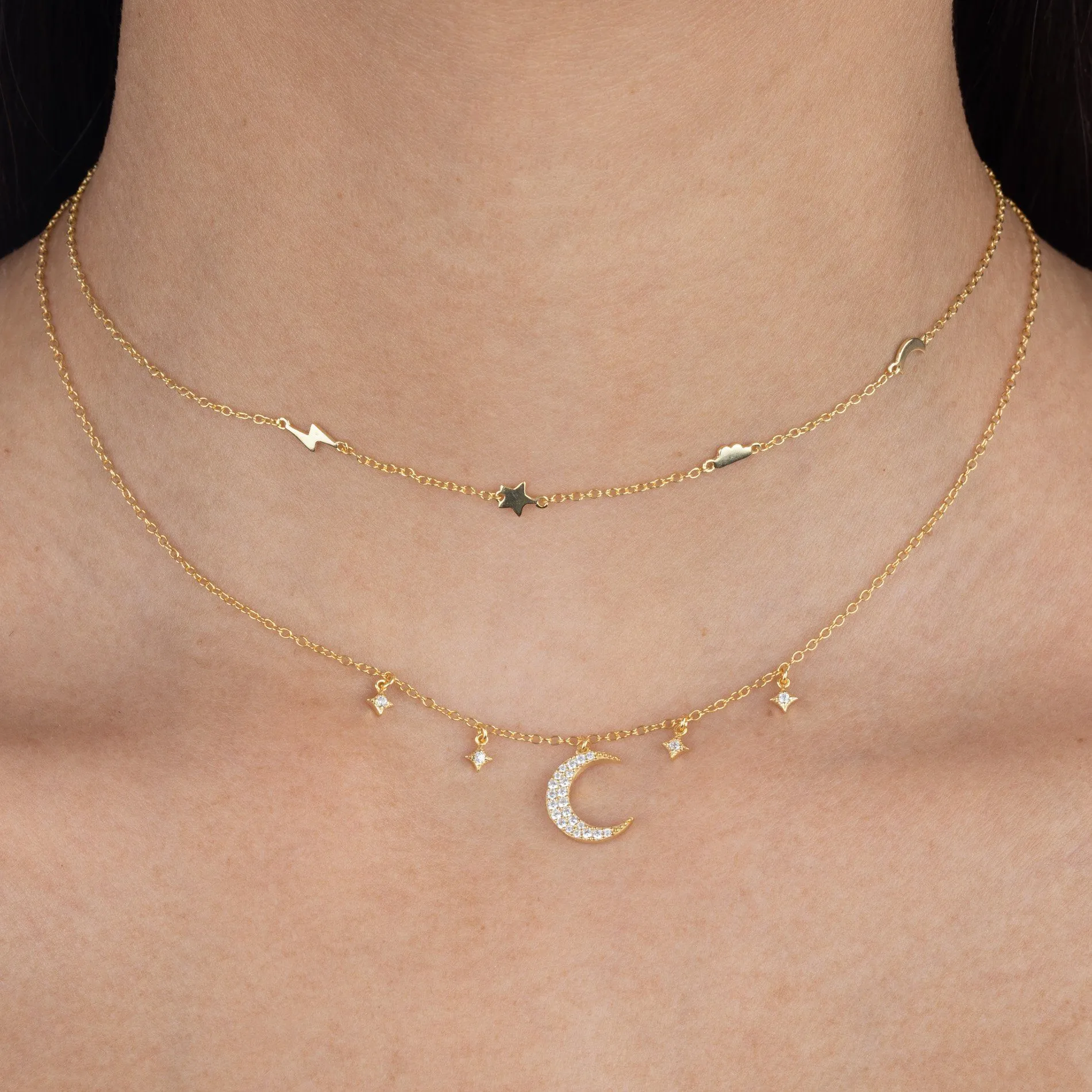 Solid Multi Charms Choker