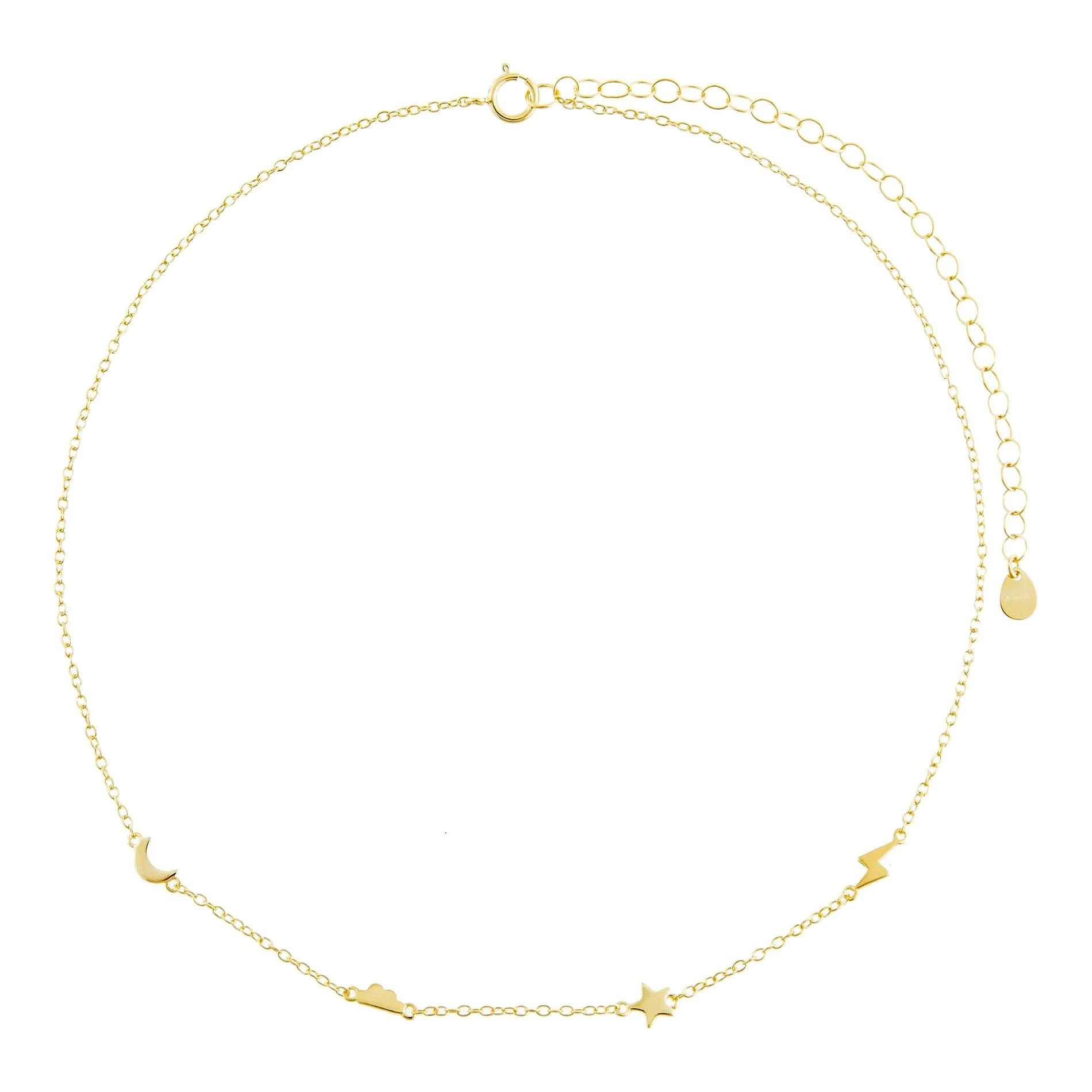 Solid Multi Charms Choker