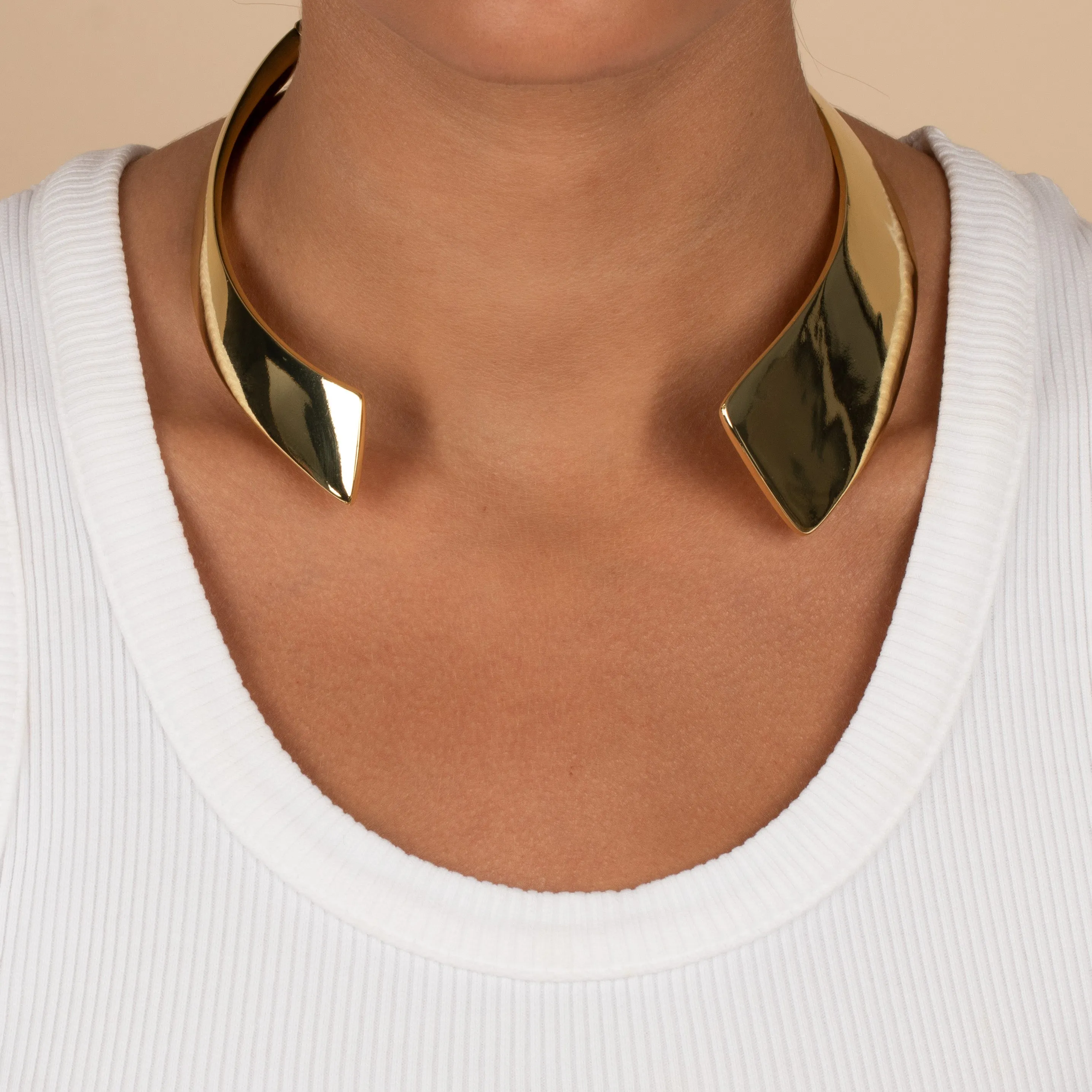 Solid Wide Open Collar Cuff Choker
