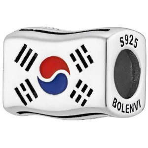 South Korea Flag Country Bead Charm