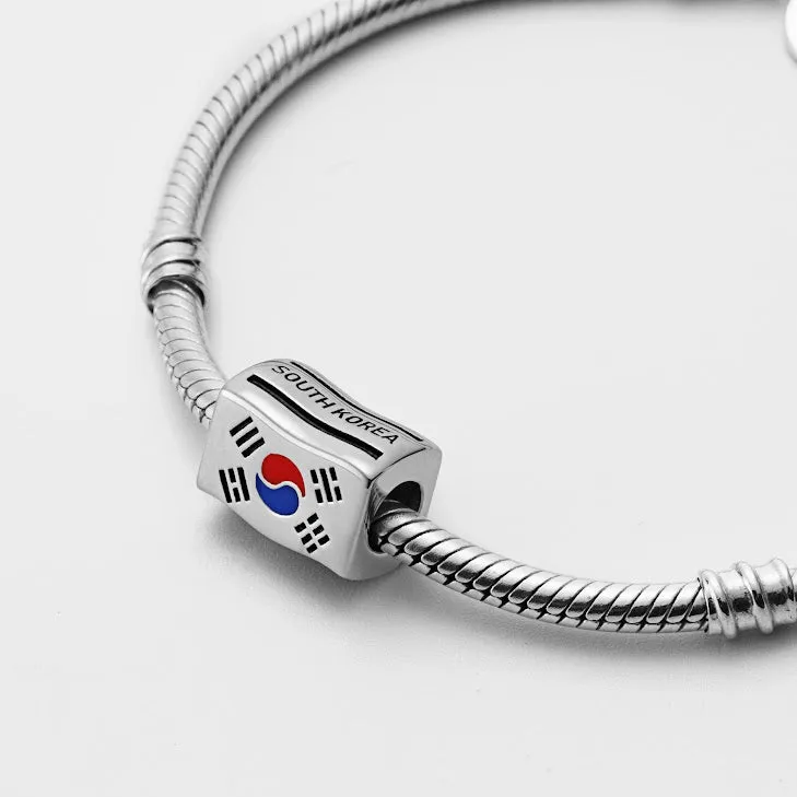 South Korea Flag Country Bead Charm