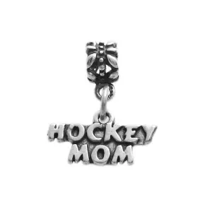 Sporty "Hockey Mom" Talking Charm with Euro Beads in Sterling Silver