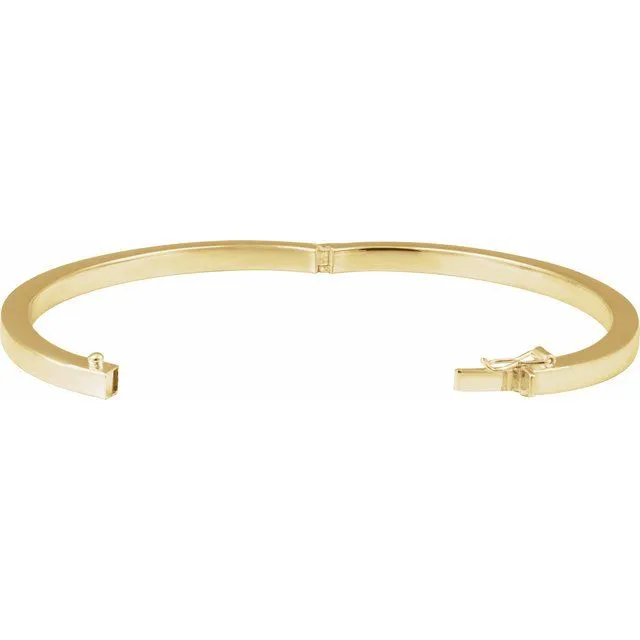 Square Tube Hinged Bangle