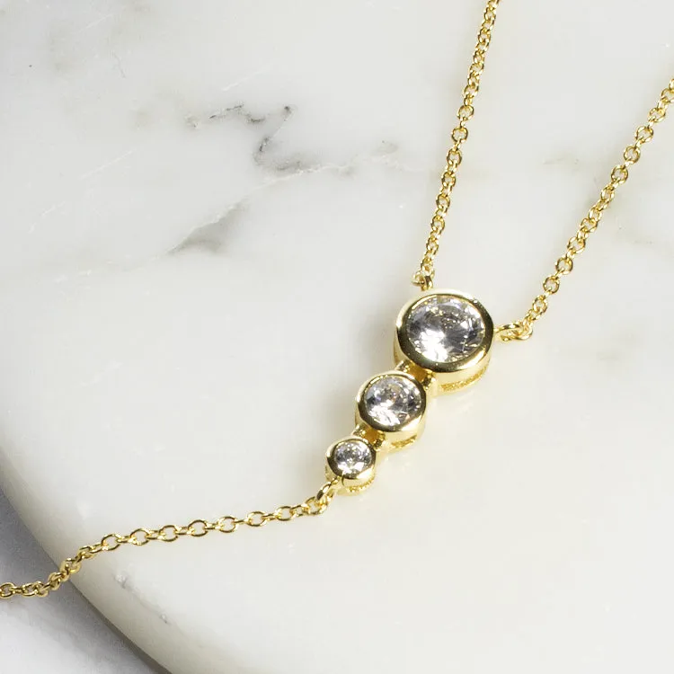 Star CZ Lariat Necklace - Gold
