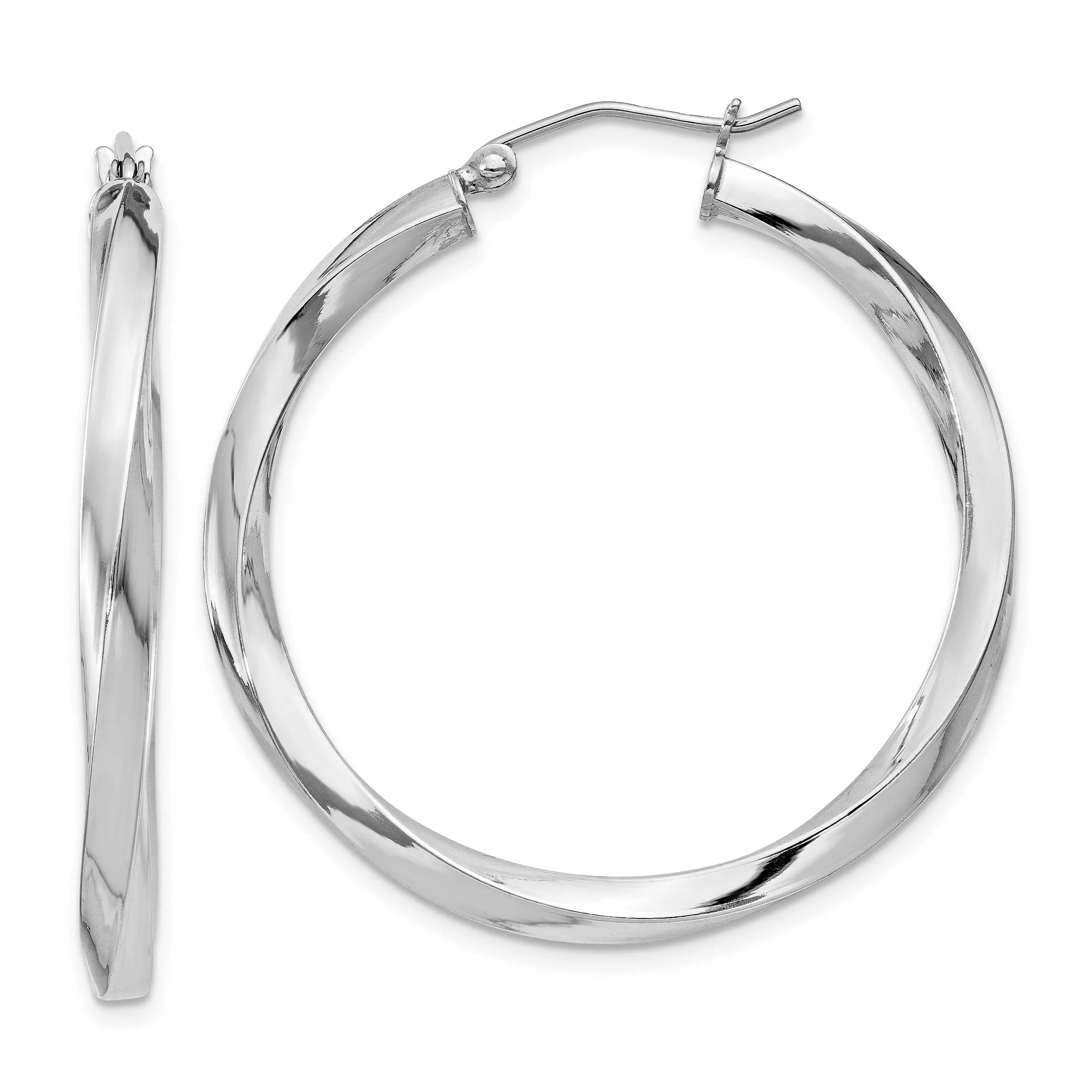Sterling Silver 3MM Twisted Hoop Earrings