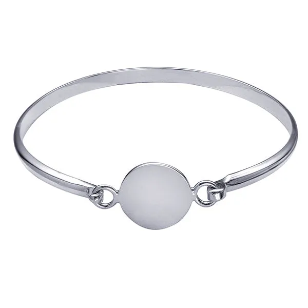 Sterling Silver Bangle with Disc
