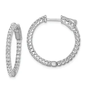 Sterling Silver CZ Hoop Earrings
