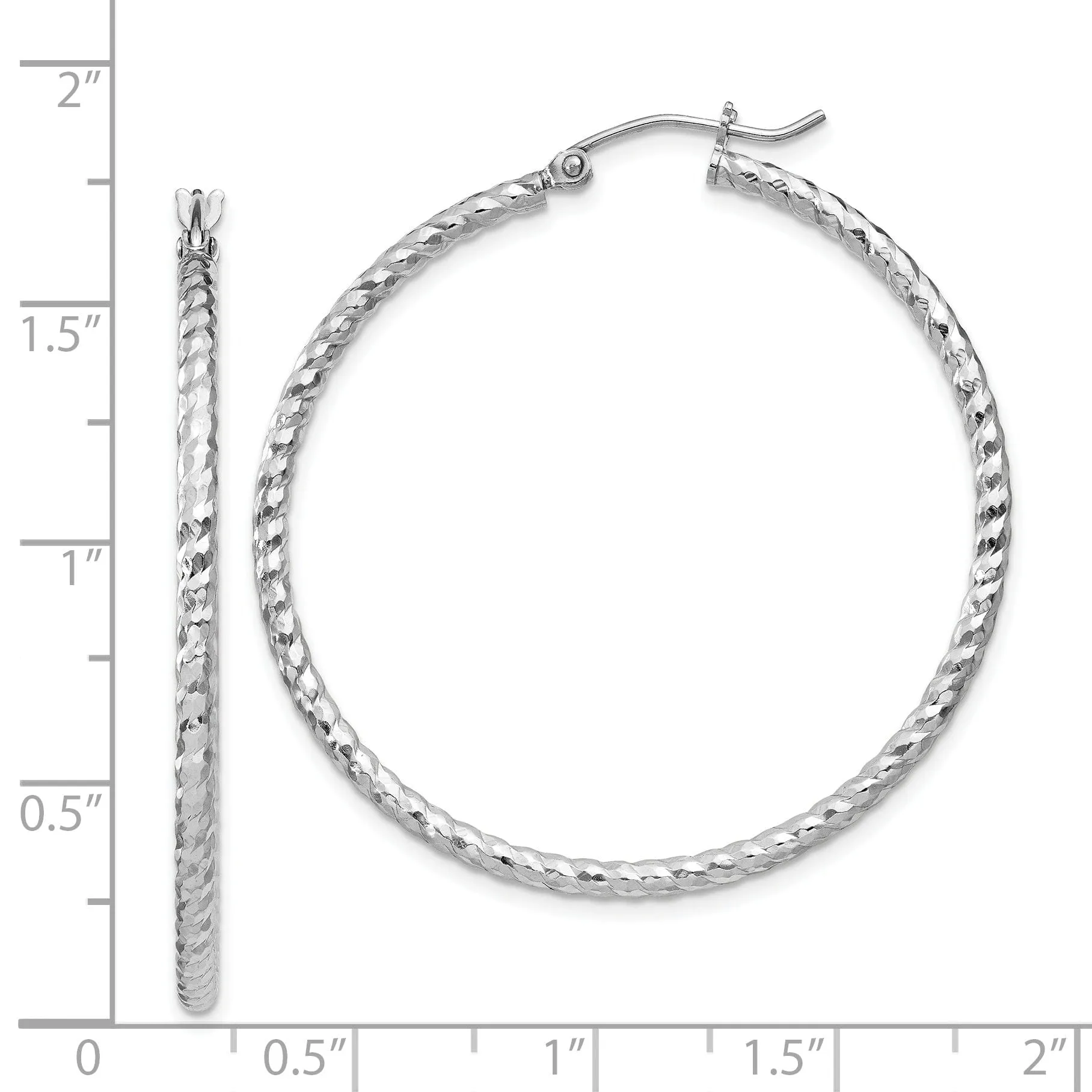 Sterling Silver D.C Hollow Hinged Hoop Earrings