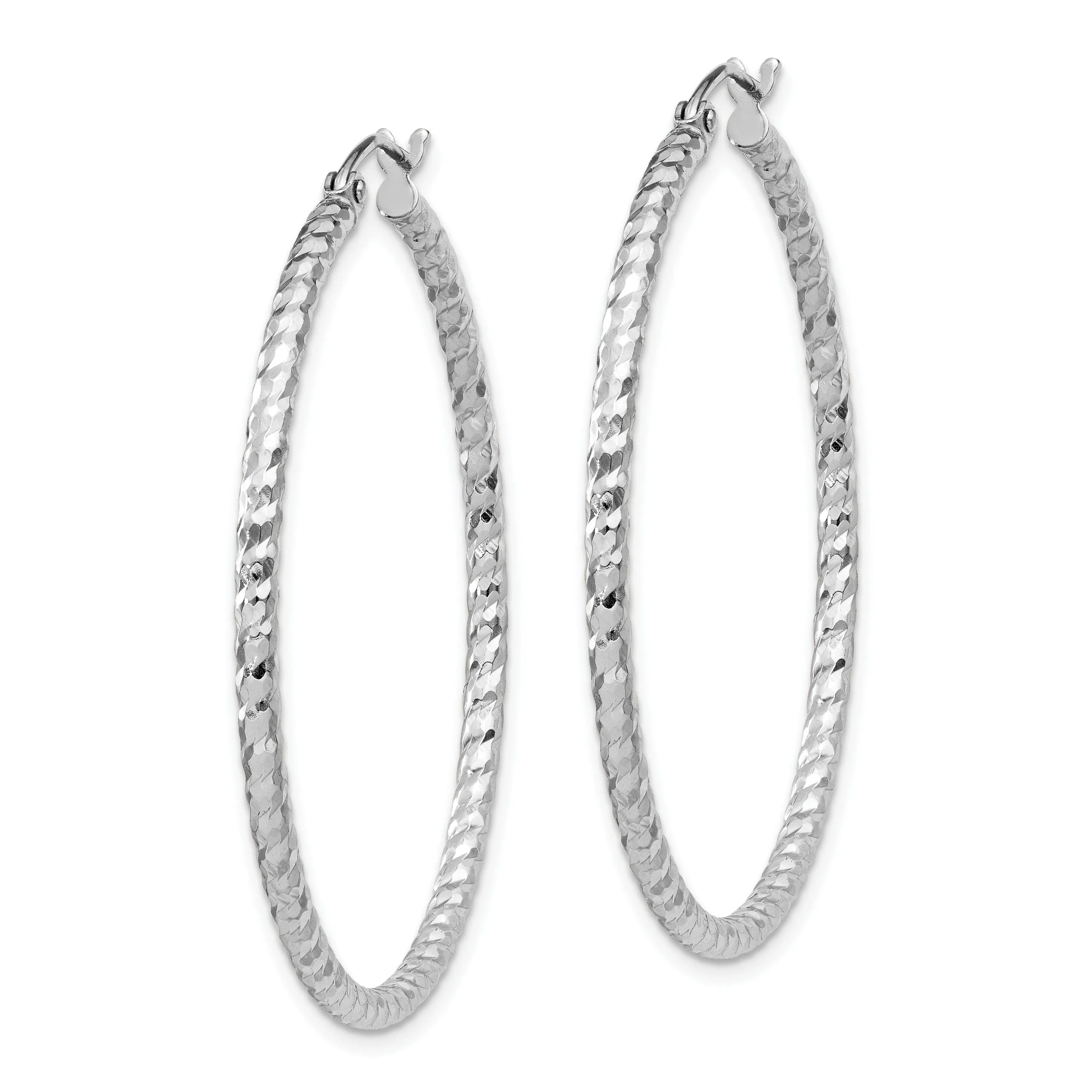 Sterling Silver D.C Hollow Hinged Hoop Earrings