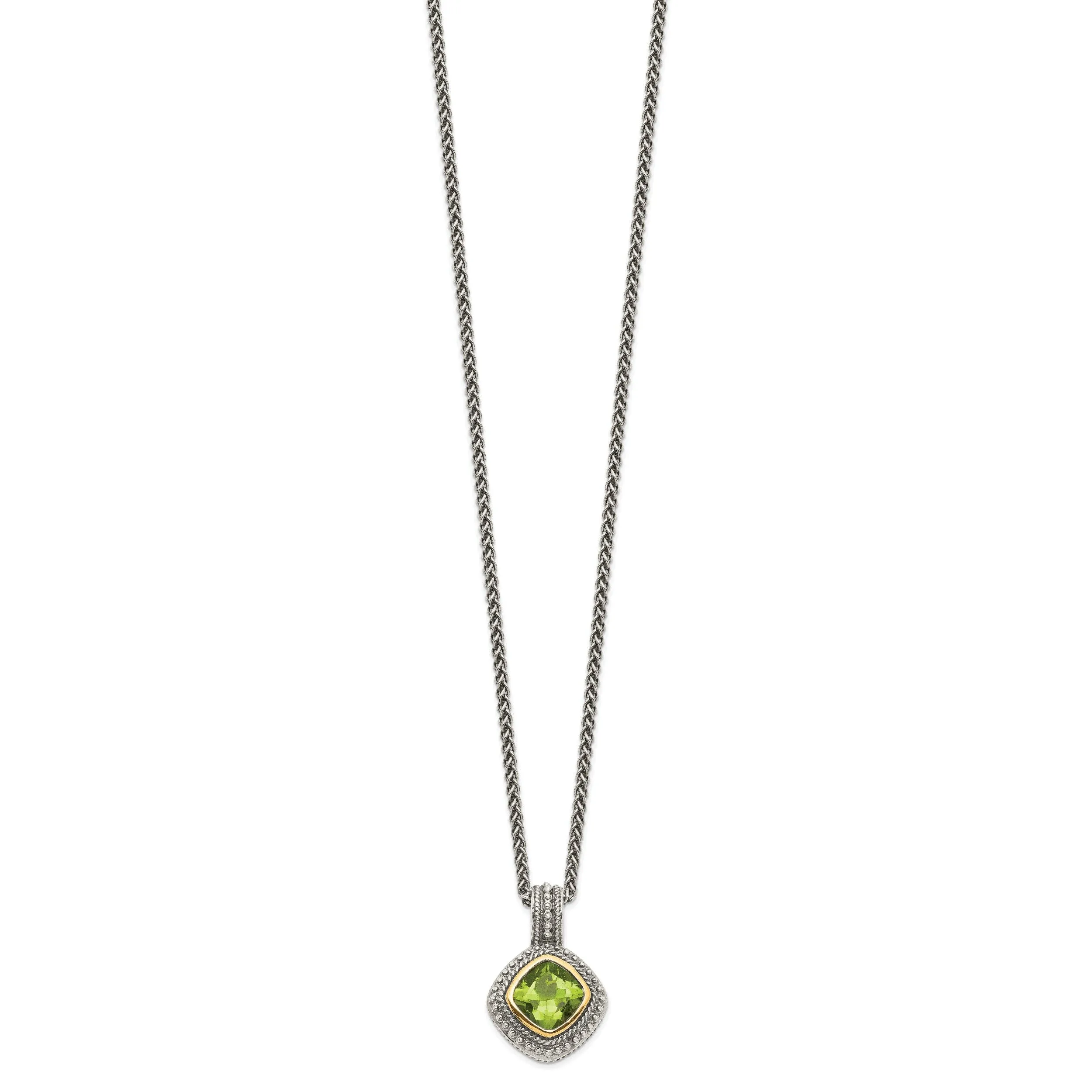 Sterling Silver Gold Peridot Necklace