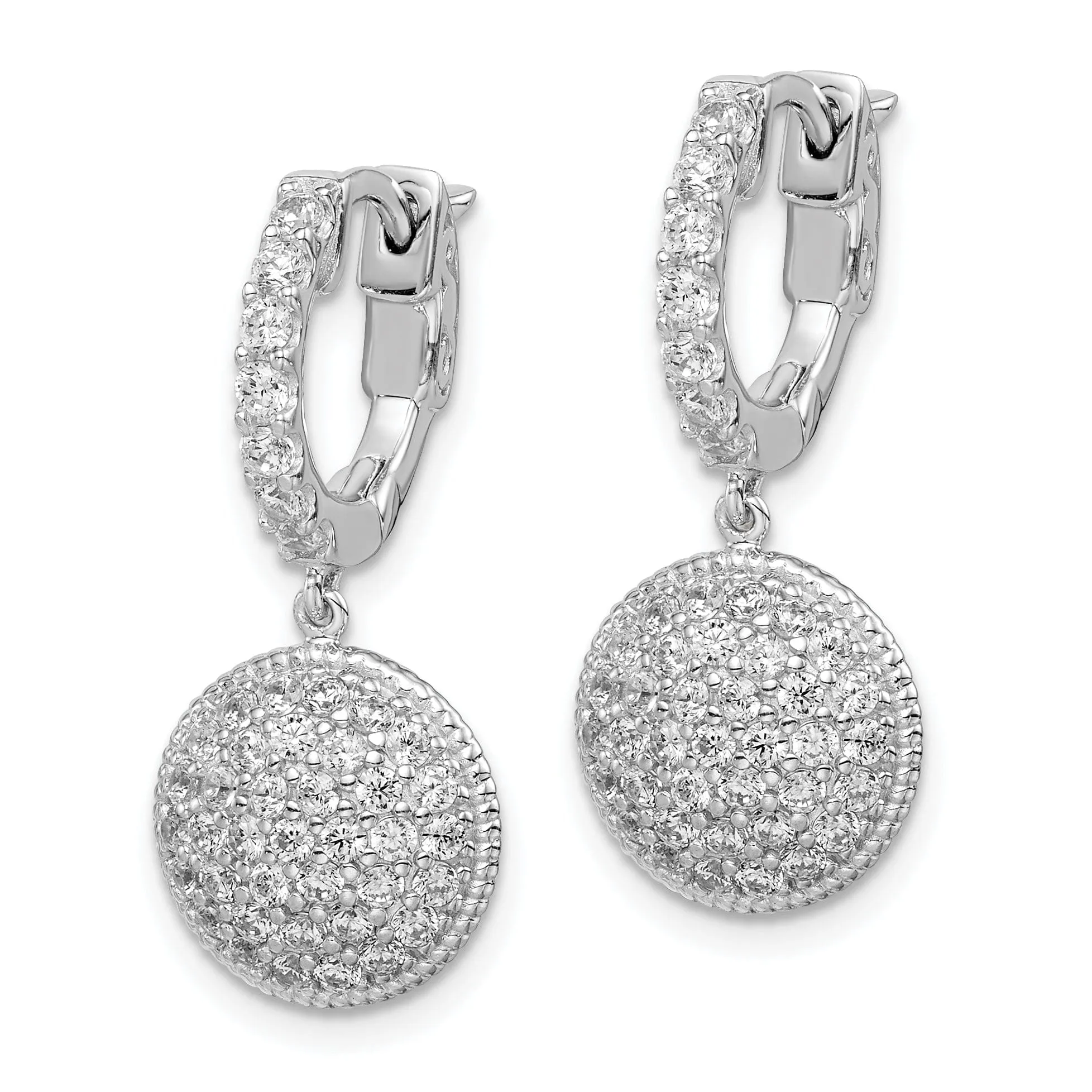 Sterling Silver Hoop Flower Earrings
