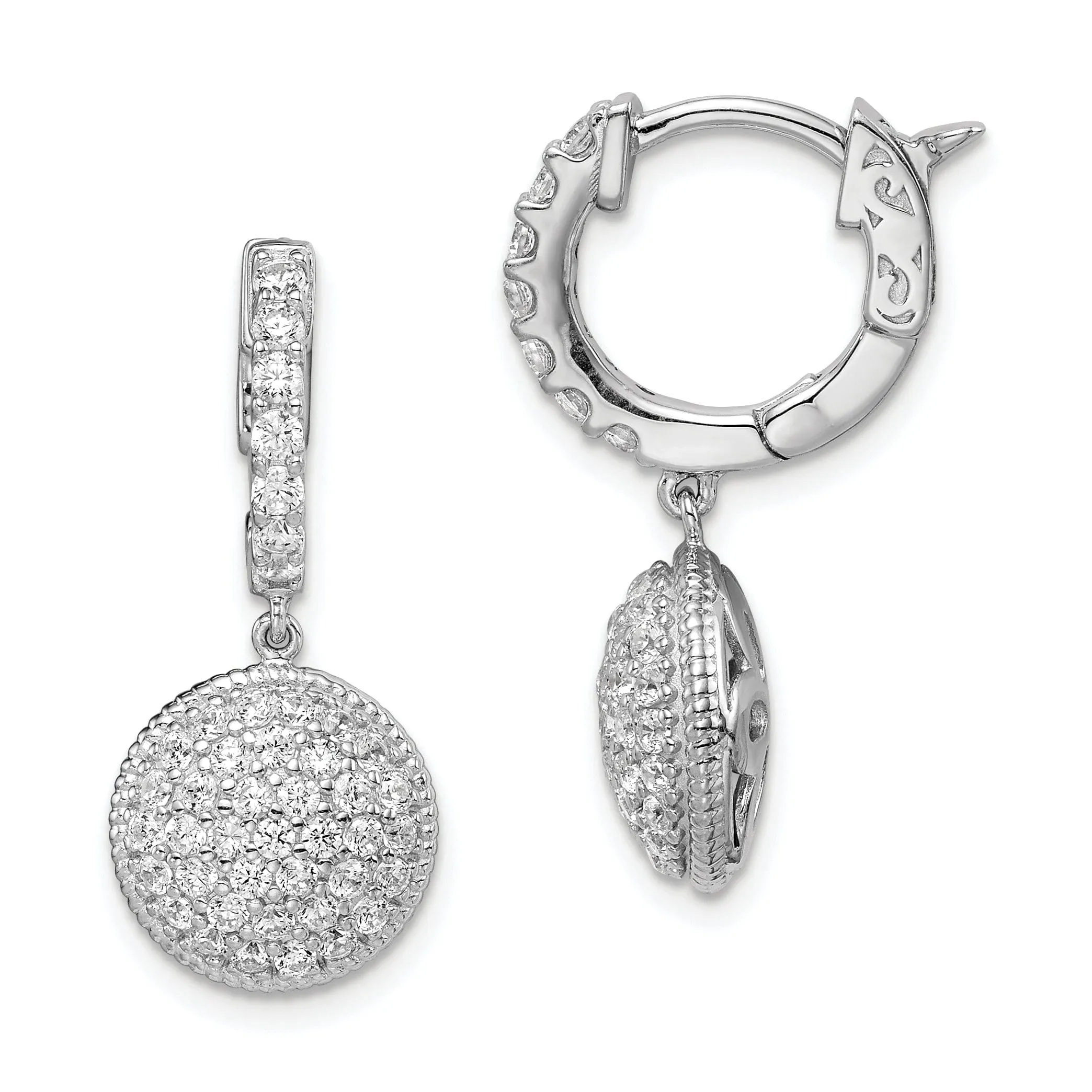 Sterling Silver Hoop Flower Earrings