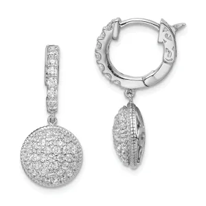 Sterling Silver Hoop Flower Earrings