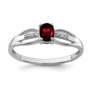 Sterling Silver Oval Gemstone and Diamond Rings
