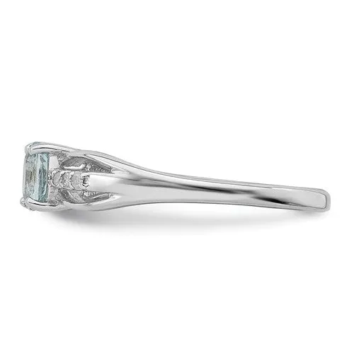 Sterling Silver Oval Gemstone and Diamond Rings