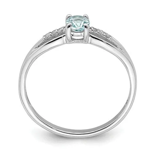 Sterling Silver Oval Gemstone and Diamond Rings