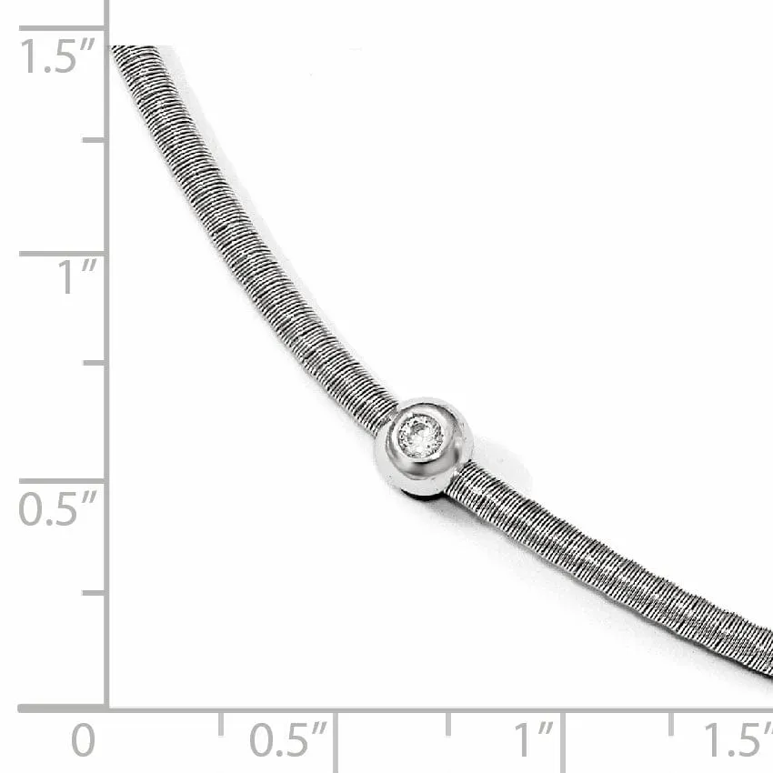 Sterling Silver Polished C.Z Necklace