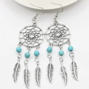Sterling Silver Raw Amethyst Dream Catcher drop Earrings. Dream catcher dangle earrings