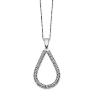Sterling Silver Rhodium Teardrop Necklace