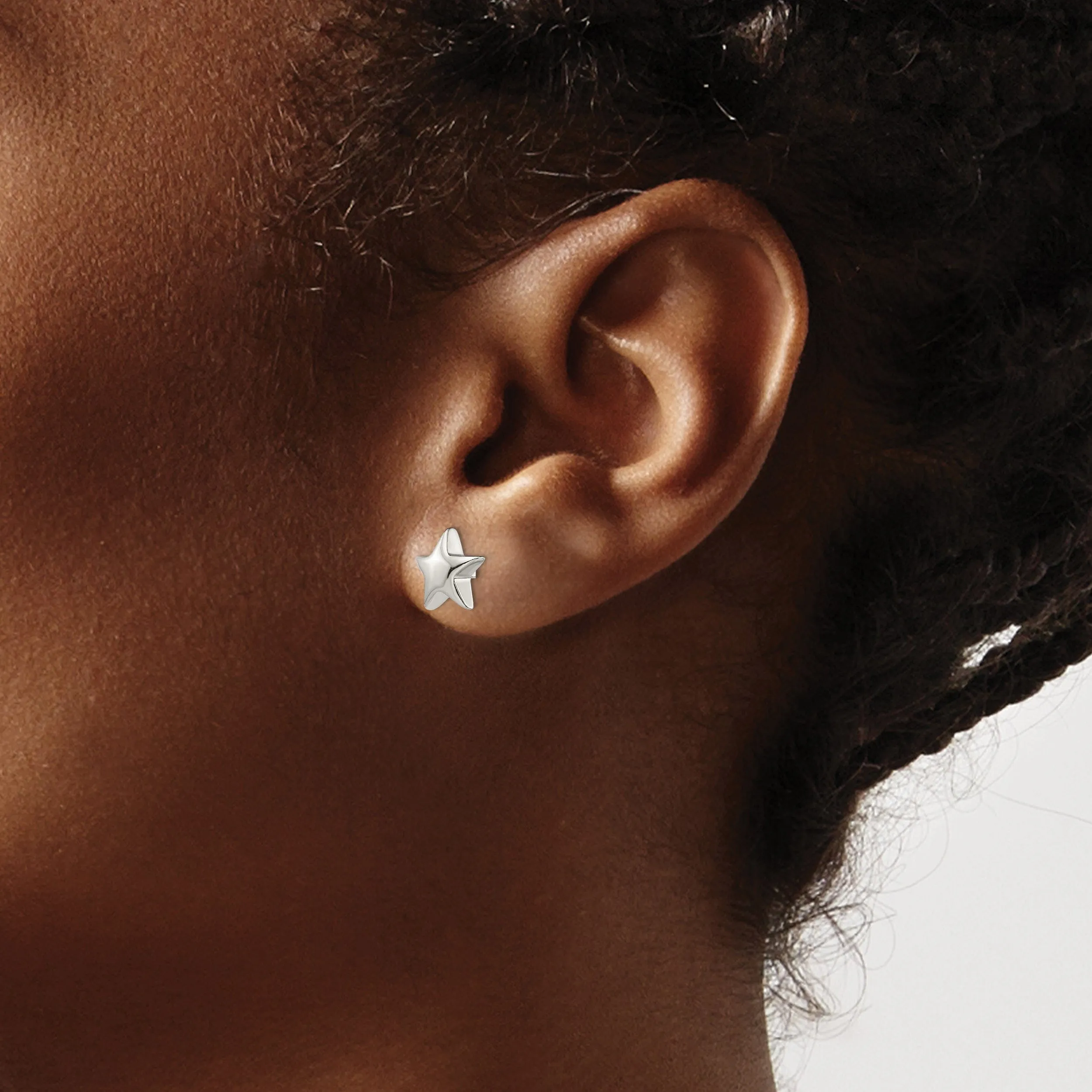 Sterling Silver Star Design Post Earrings