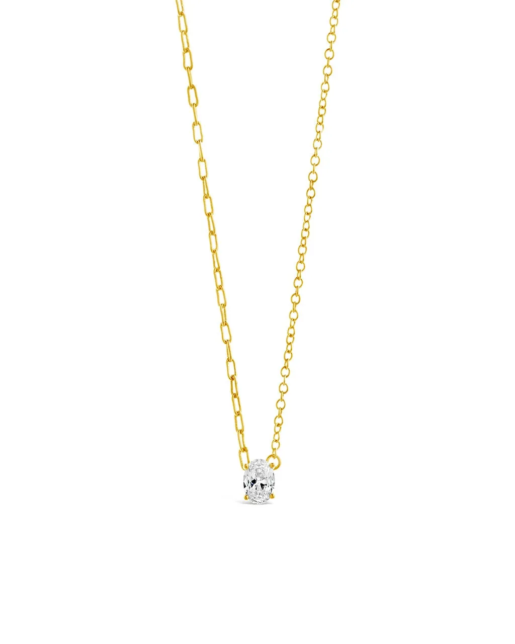 Sterling Silver Tracy CZ Teardrop Pendant Necklace