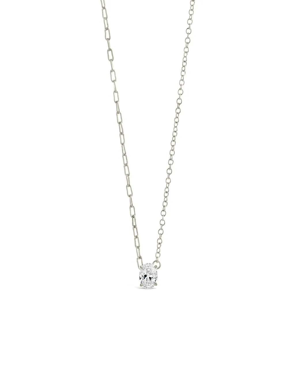 Sterling Silver Tracy CZ Teardrop Pendant Necklace