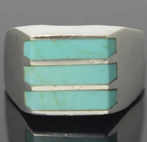 Sterling Silver Turquoise Ring Size 10.5