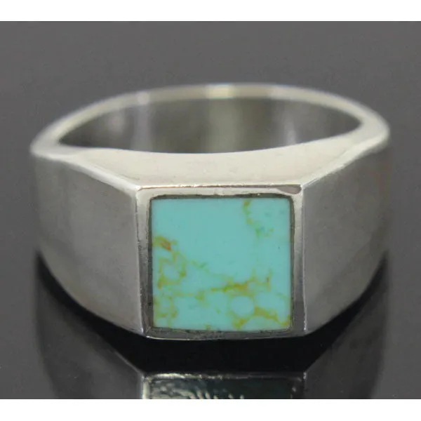 Sterling Silver Turquoise Ring Size 11.5