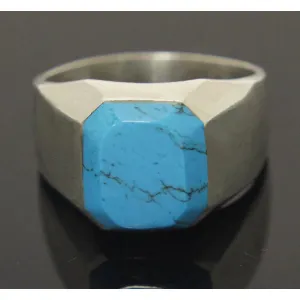 Sterling Silver Turquoise Ring Size 13