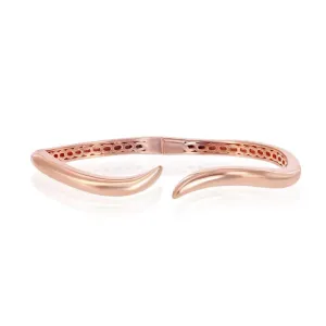 Sterling Silver Waved Bangle - Rose Gold Plated
