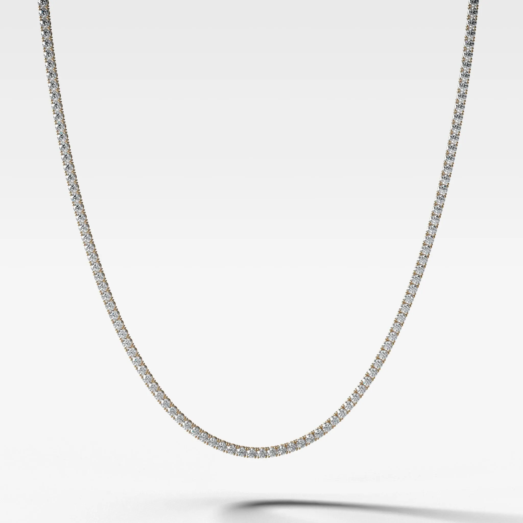Straight Line Diamond Tennis Necklace 16in (5CTW-13.8CTW)