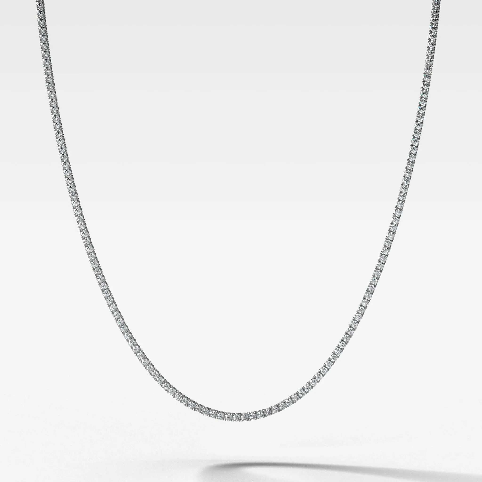 Straight Line Diamond Tennis Necklace 18in (6CTW-15CTW)