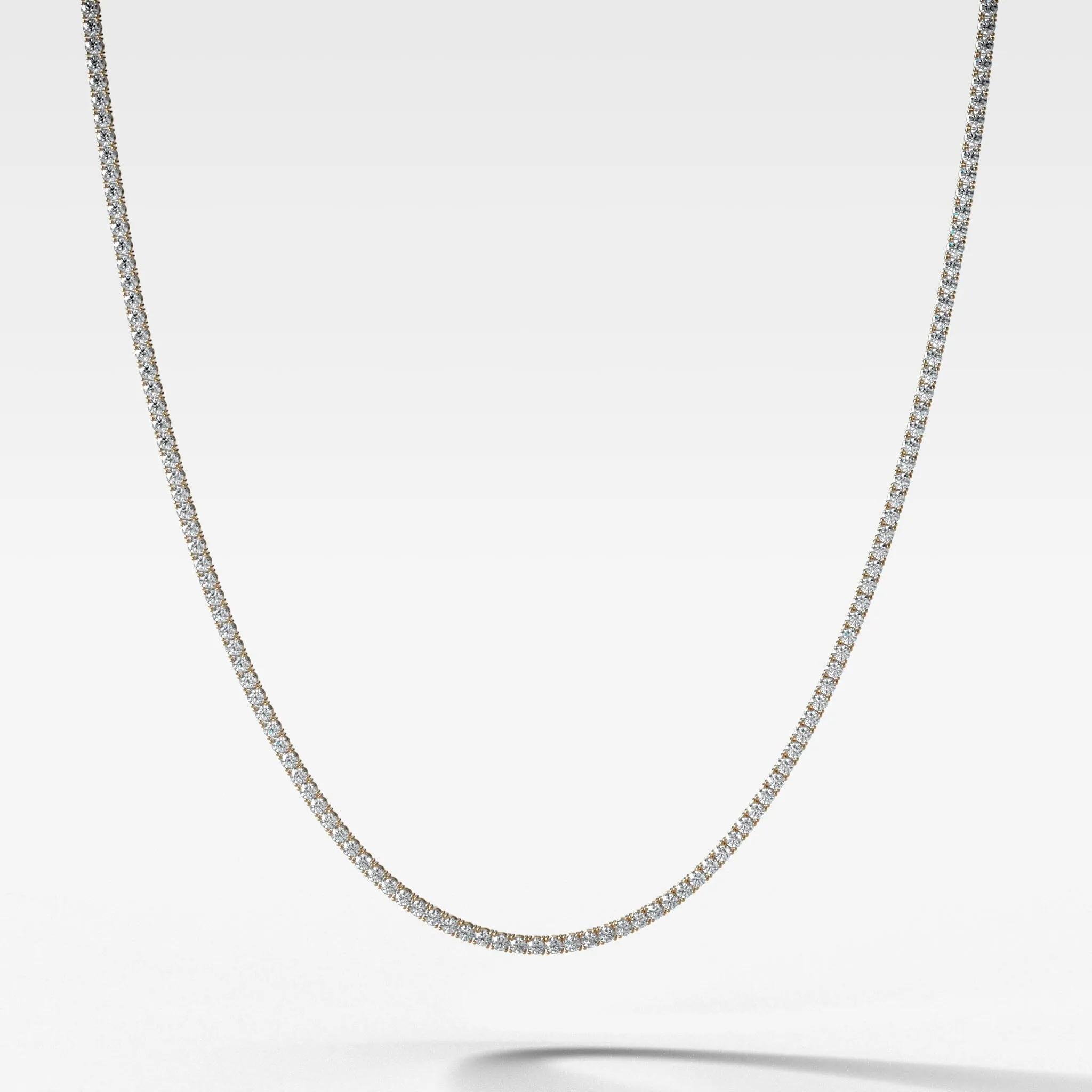 Straight Line Diamond Tennis Necklace 18in (6CTW-15CTW)