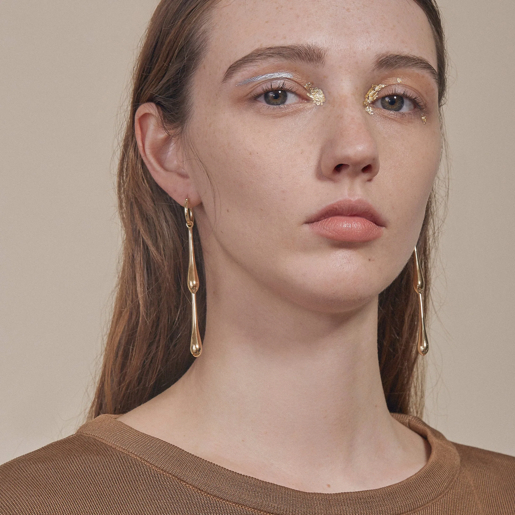 Stream Earrings in Gold