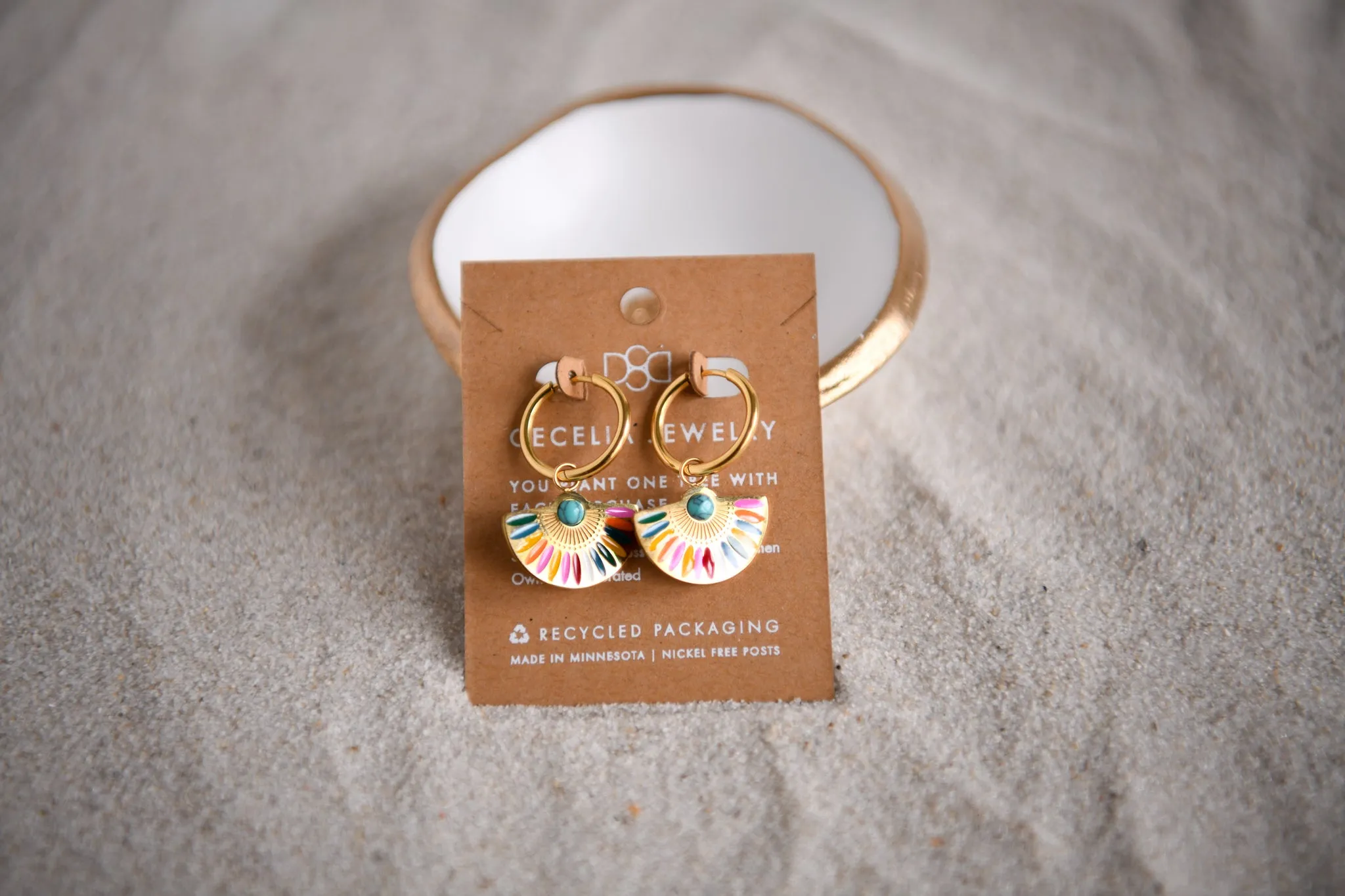 Sunrise Waterproof Stainless Steel Hoop Earrings