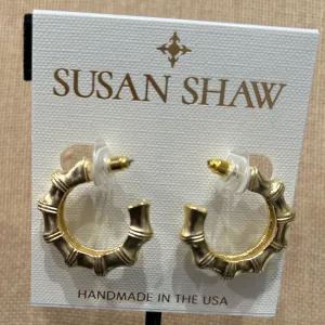 Susan Shawl:  Small Bamboo Hoop Earrings