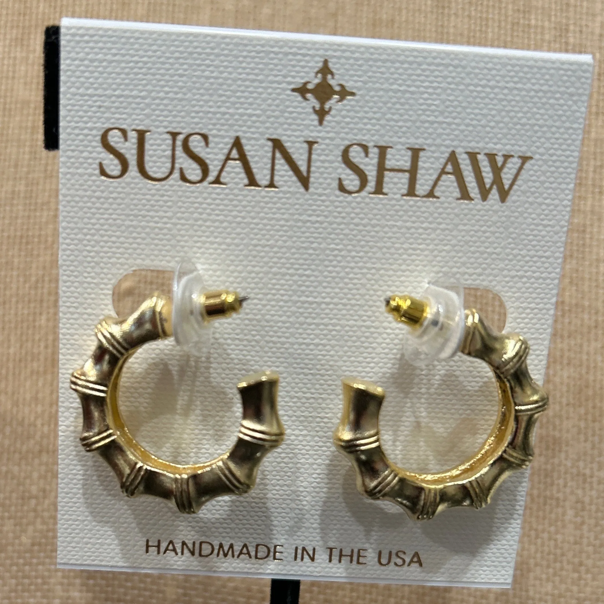 Susan Shawl:  Small Bamboo Hoop Earrings