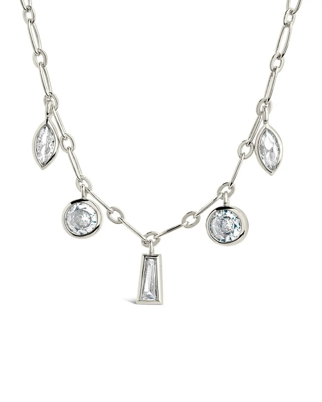 Suvi CZ Drop Earrings and Charm Necklace Set