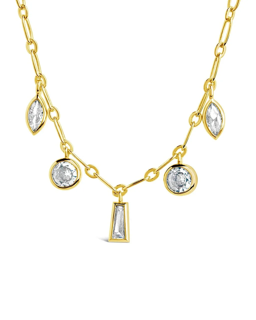 Suvi CZ Drop Earrings and Charm Necklace Set