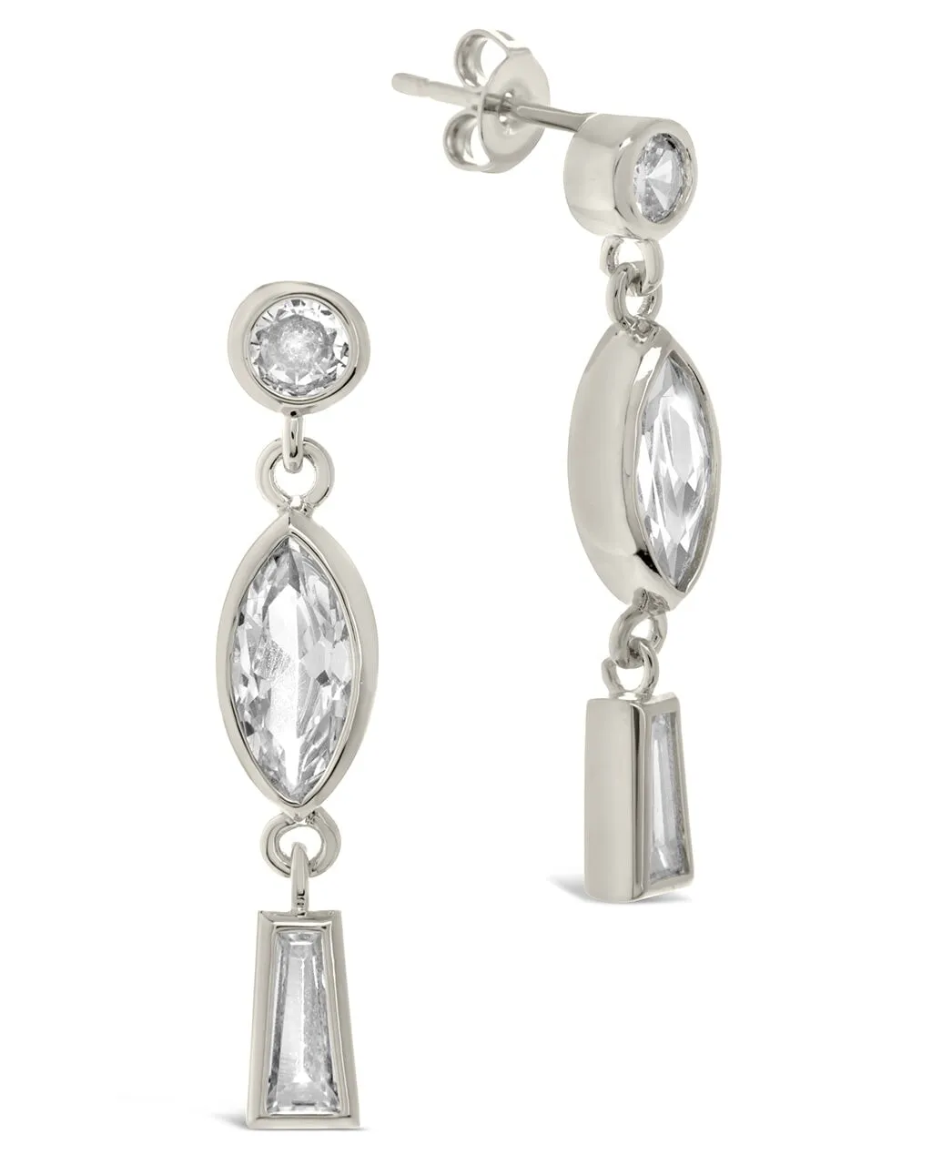 Suvi CZ Drop Earrings and Charm Necklace Set