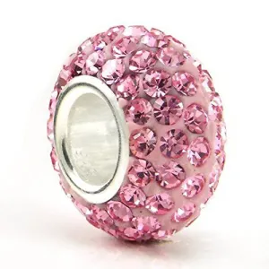 Swaroski Light Pink  Crystal Ball Bead European Bead Compatible for Most European Snake Chain Charm Bracelet