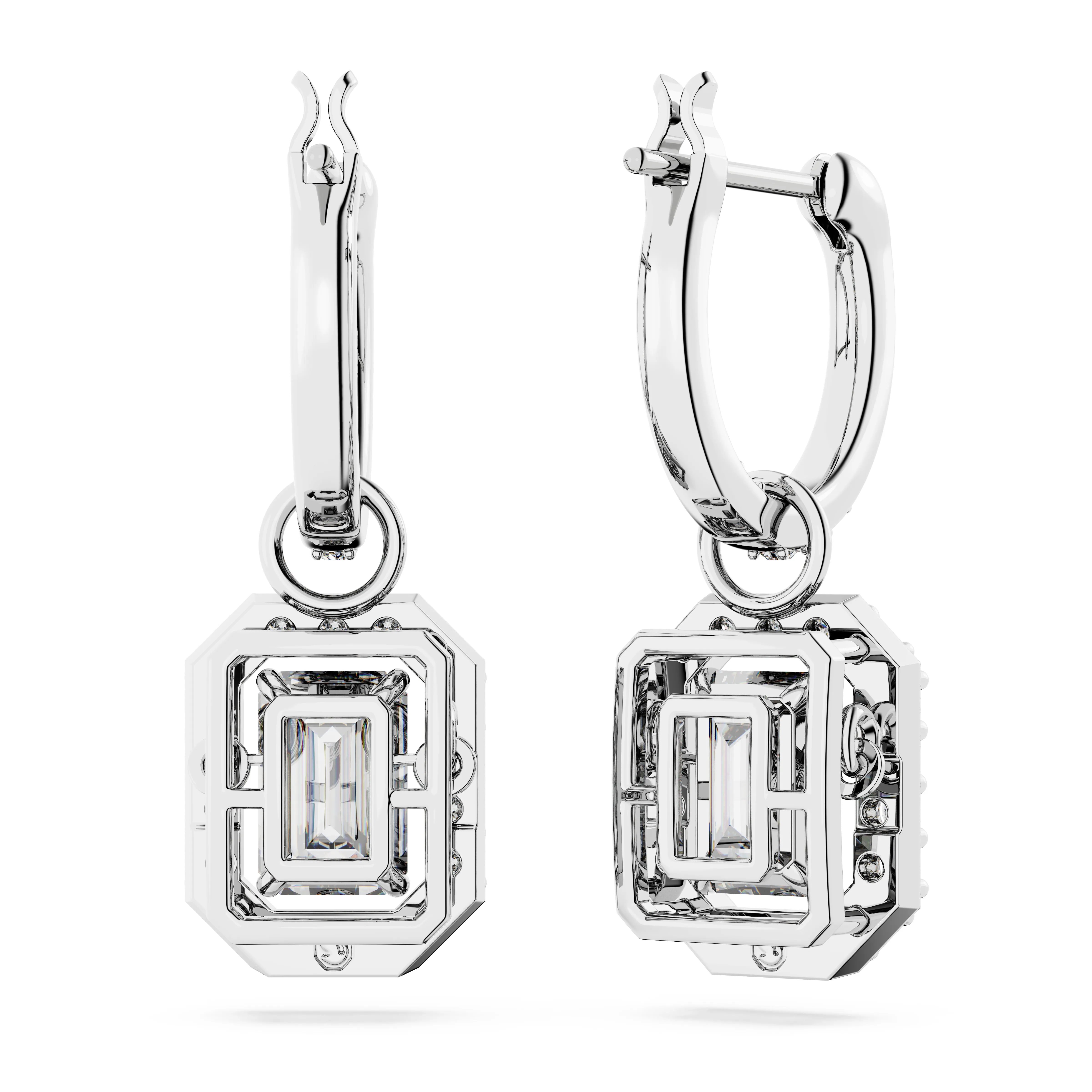 Swarovski Millenia Octagon Rhodium Drop Earrings