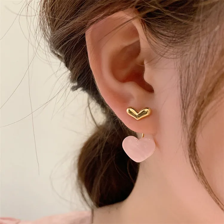 Sweet pink love exquisite earrings