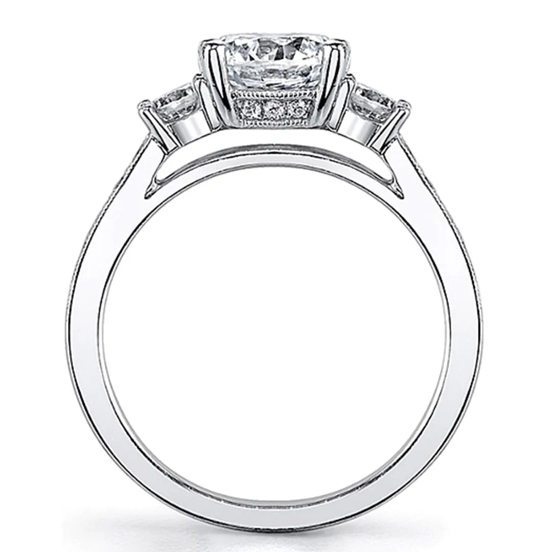 Sylvie Three Stone Diamond Engagement Ring