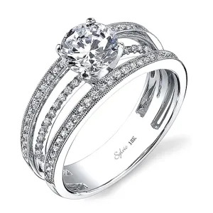 Sylvie Triple Band Diamond Engagement Ring