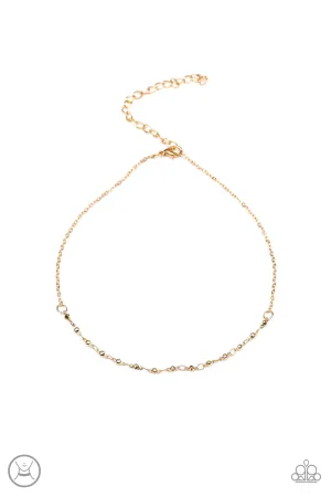 Take A Risk - Gold Choker Necklace
